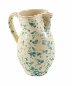 Puglia Handmade Puglia Aquamarine Splatter Ceramic Pitcher Tableware 7 Puglia Handmade Puglia Aquamarine Splatter Ceramic Pitcher Tableware