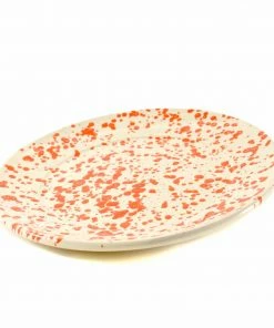 Puglia Handmade Tableware Puglia Orange Splatter Dinner Plate 27cm 9 Puglia Handmade Tableware Puglia Orange Splatter Dinner Plate 27cm