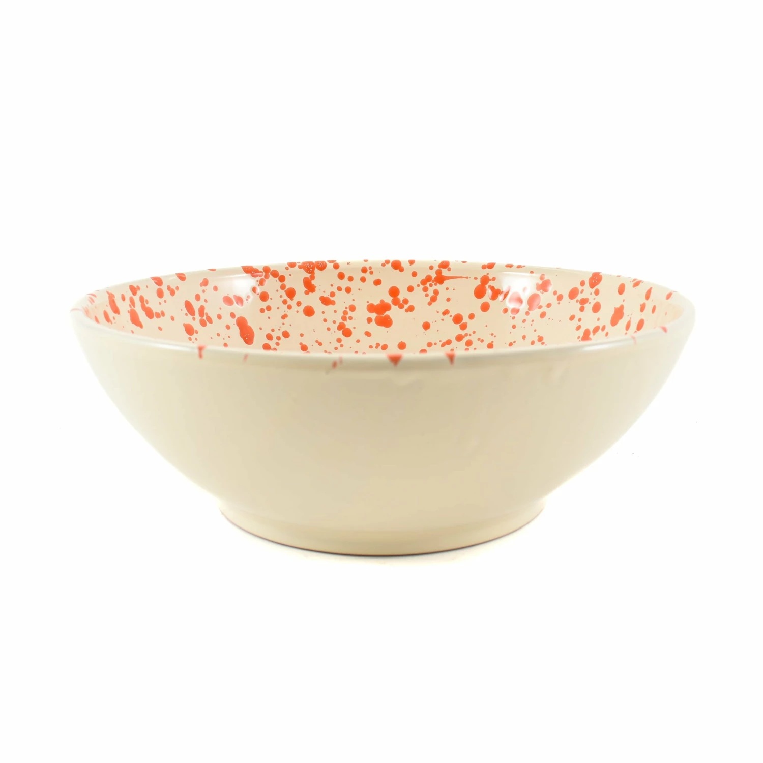 Puglia Handmade Puglia Orange Splatter Large Salad Bowl 28cm 3 Puglia Handmade Puglia Orange Splatter Large Salad Bowl 28cm