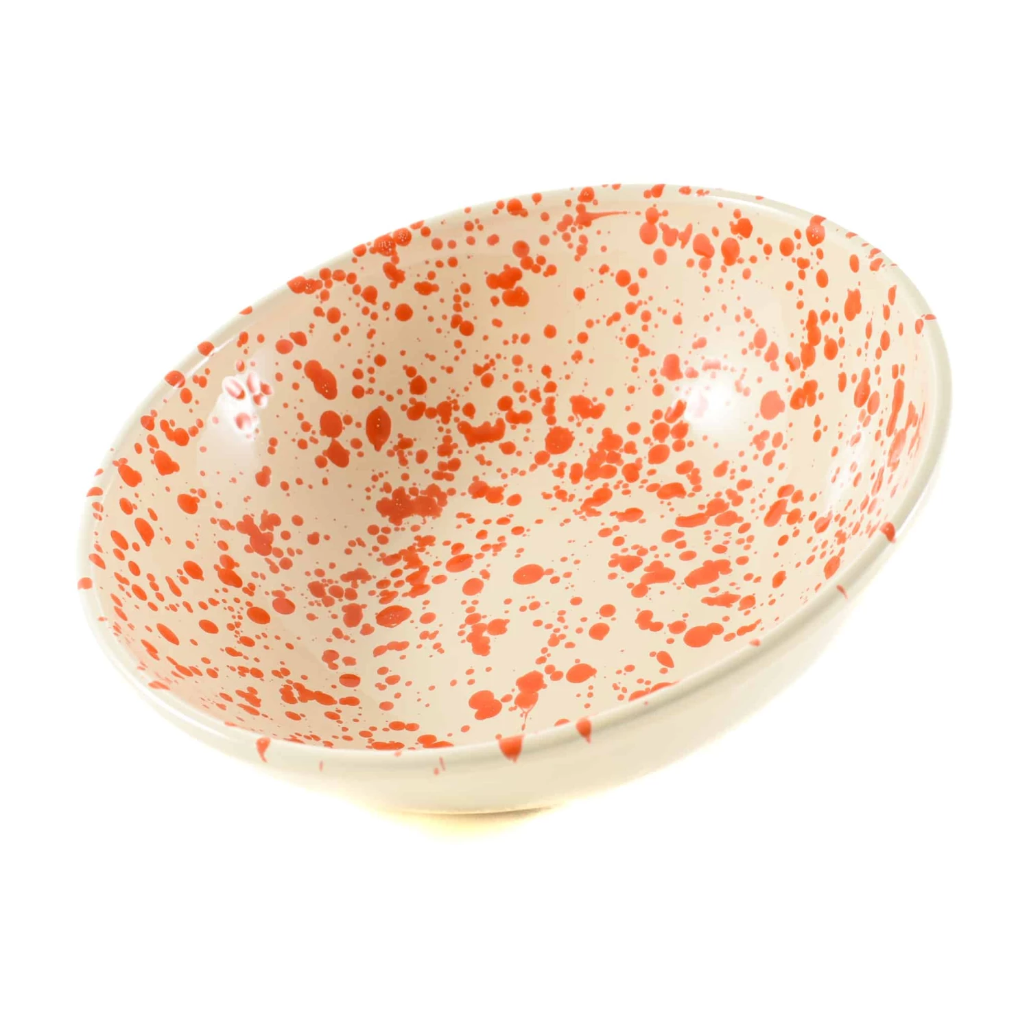 Puglia Handmade Puglia Orange Splatter Large Salad Bowl 28cm 4 Puglia Handmade Puglia Orange Splatter Large Salad Bowl 28cm