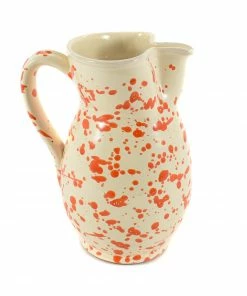 Puglia Handmade Tableware Puglia Orange Splatter Pitcher 7 Puglia Handmade Tableware Puglia Orange Splatter Pitcher