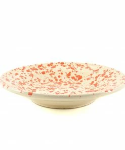 Puglia Handmade Tableware Puglia Orange Splatter Pasta Bowl 29cm