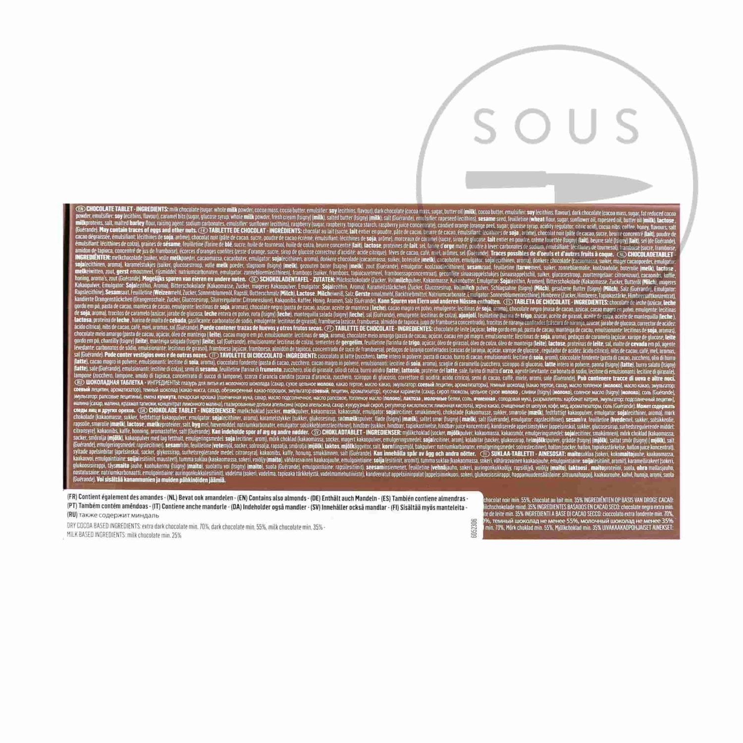 Neuhaus "Carré" 10 Flavour Chocolates - 60 Pieces Ingredients 5 Neuhaus "Carré" 10 Flavour Chocolates - 60 Pieces Ingredients