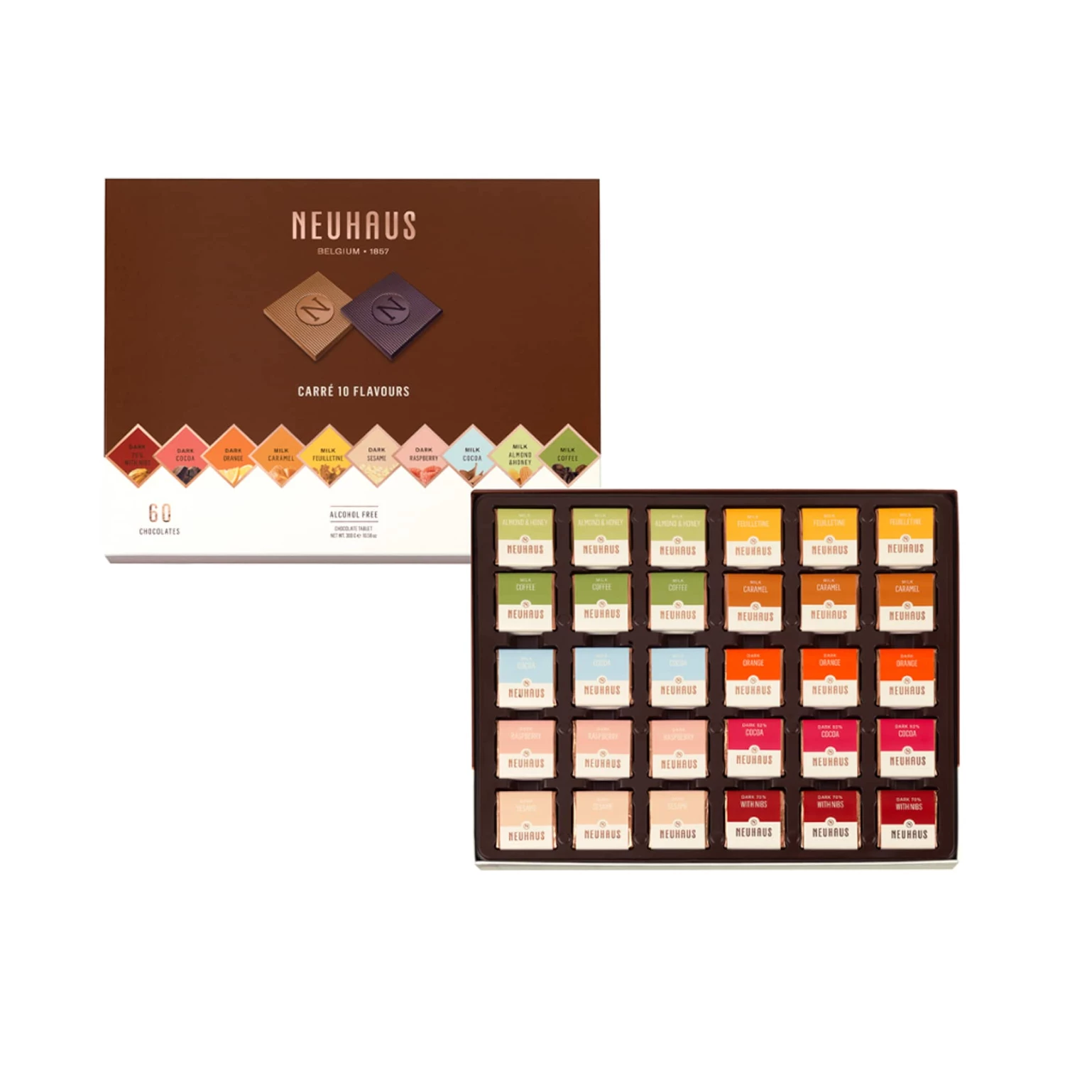 Neuhaus "Carré" 10 Flavour Chocolates - 60 Pieces Ingredients 4 Neuhaus "Carré" 10 Flavour Chocolates - 60 Pieces Ingredients