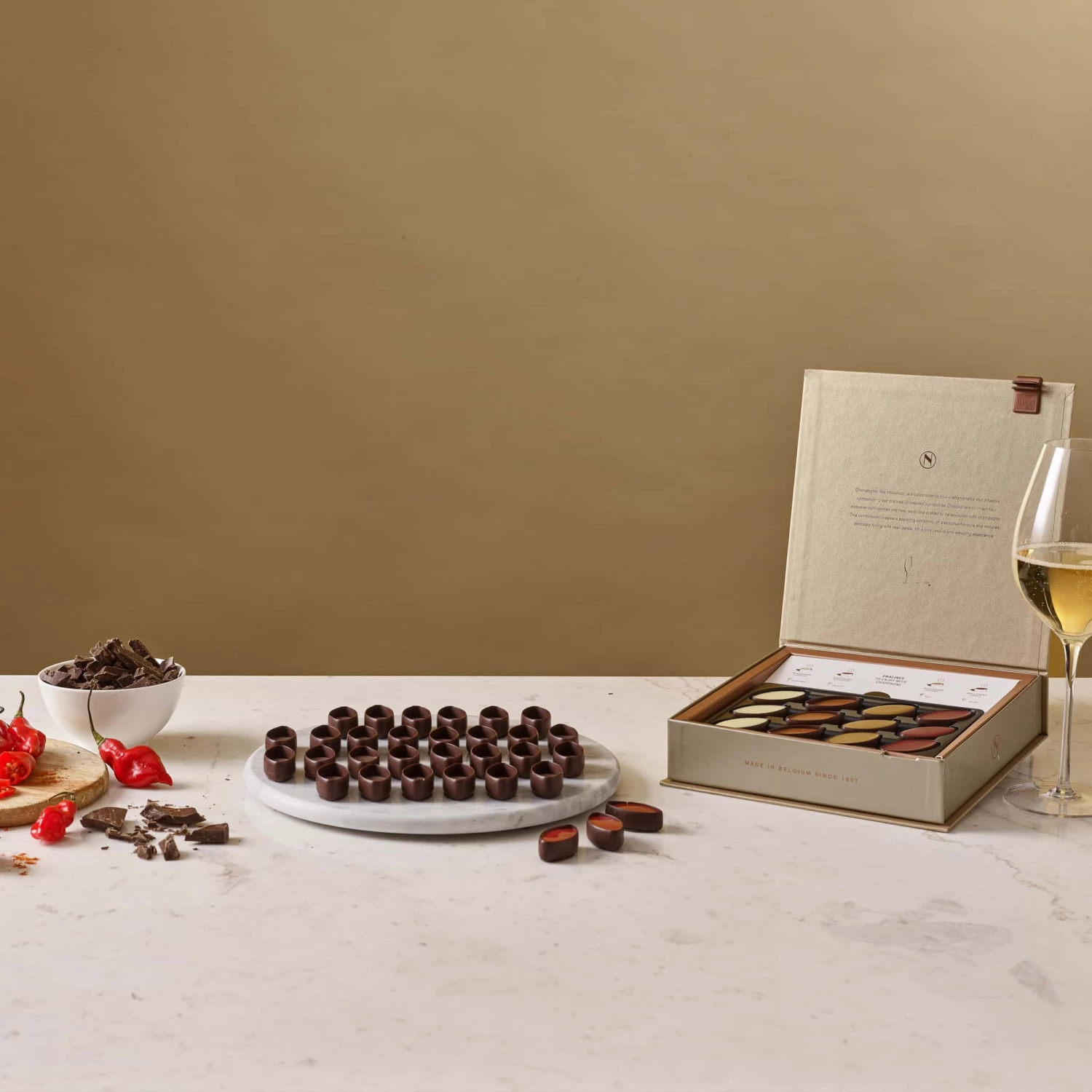 Ingredients Neuhaus Pralines Champagne Pairing Selection - 24 Pieces 6 Ingredients Neuhaus Pralines Champagne Pairing Selection - 24 Pieces