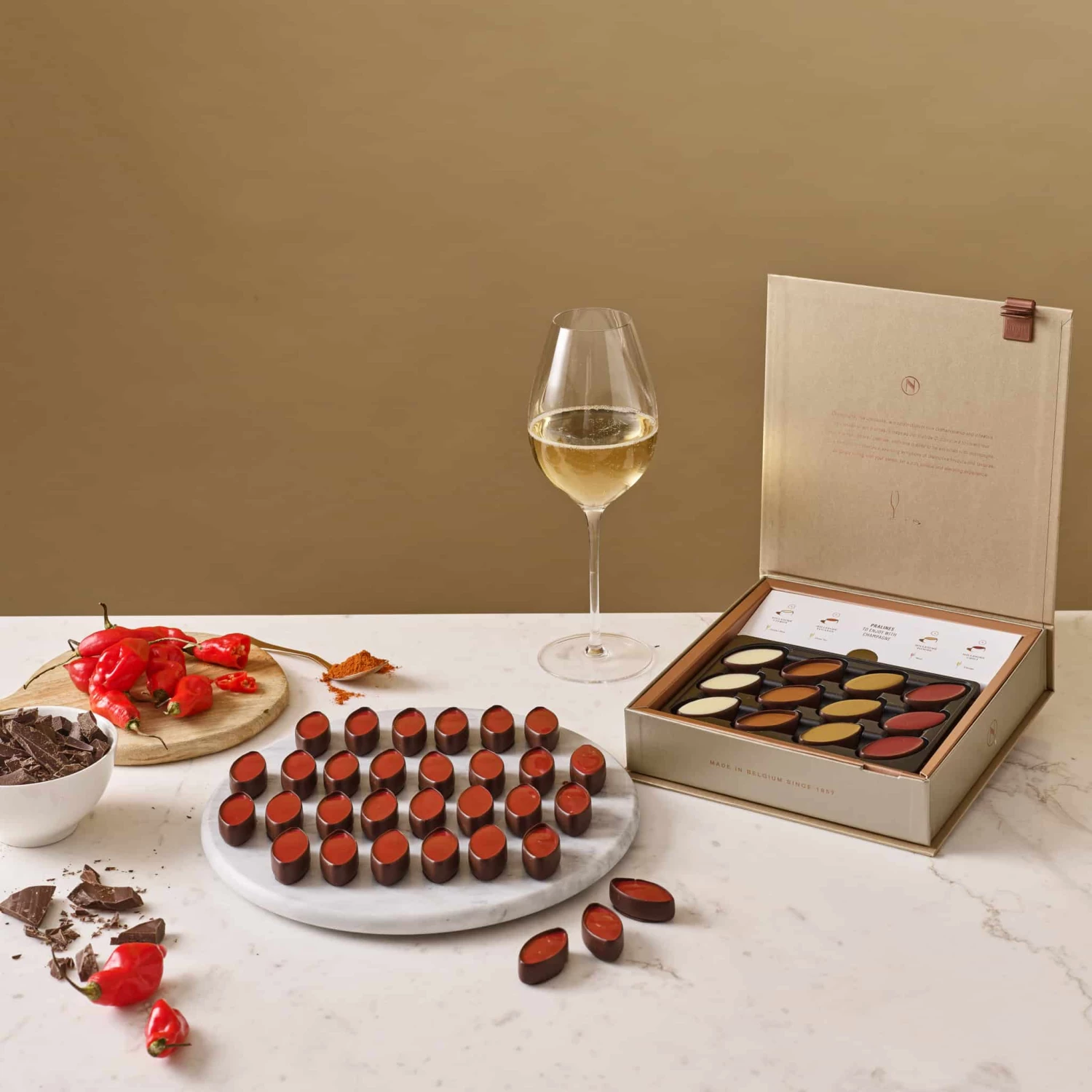 Ingredients Neuhaus Pralines Champagne Pairing Selection - 24 Pieces 7 Ingredients Neuhaus Pralines Champagne Pairing Selection - 24 Pieces