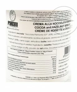 Pariani Italian Hazelnut Gianduja Paste 1kg Ingredients