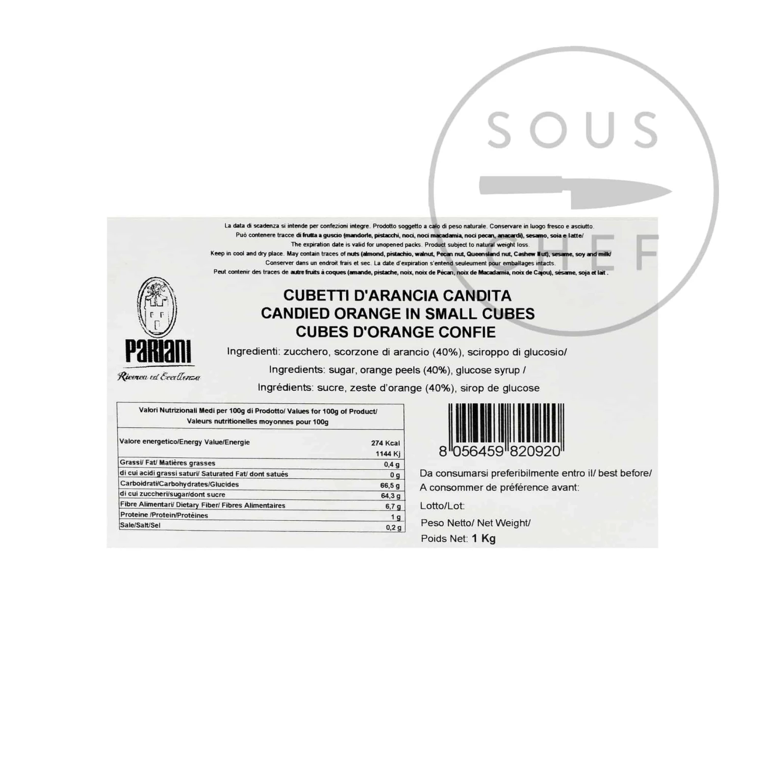 Pariani Candied Orange In Small Cubes 1kg 5 Pariani Candied Orange In Small Cubes 1kg