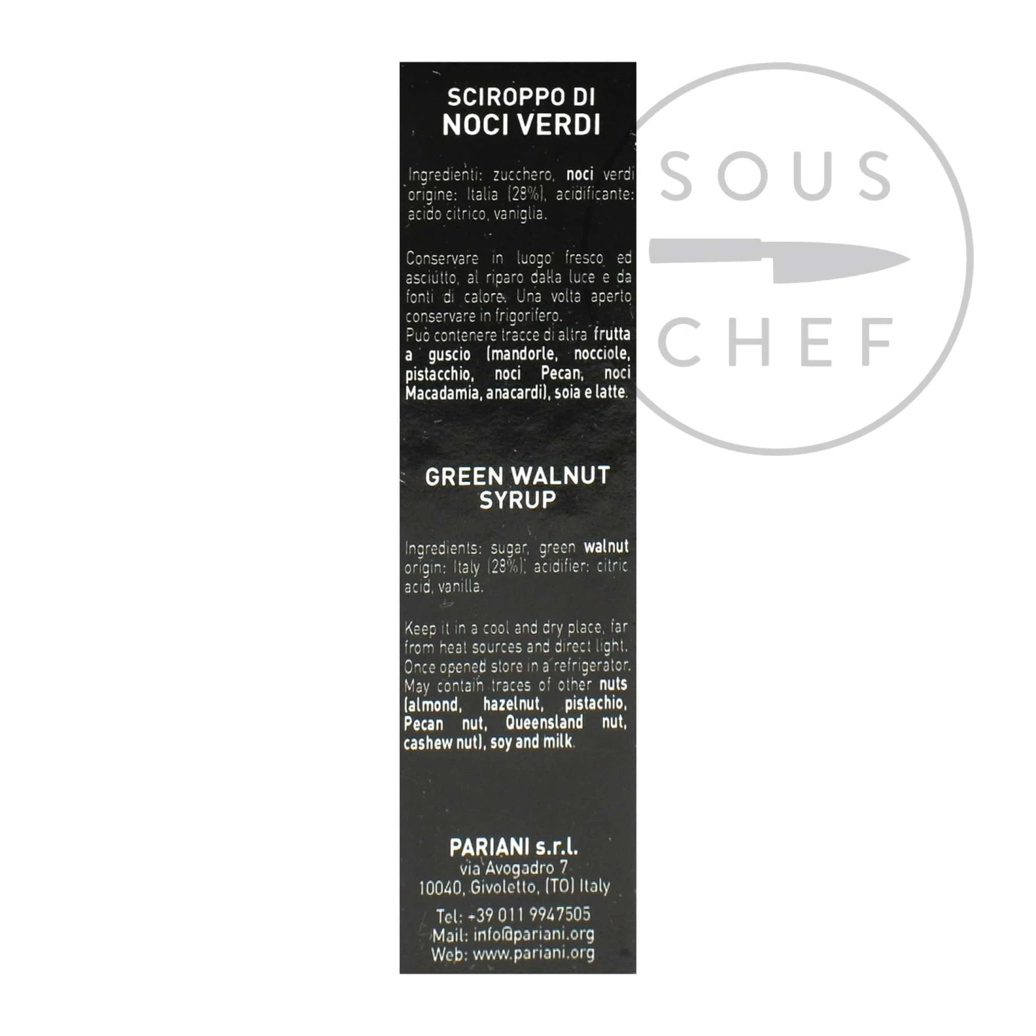 Pariani Green Walnut Syrup 40ml Ingredients 4 Pariani Green Walnut Syrup 40ml Ingredients