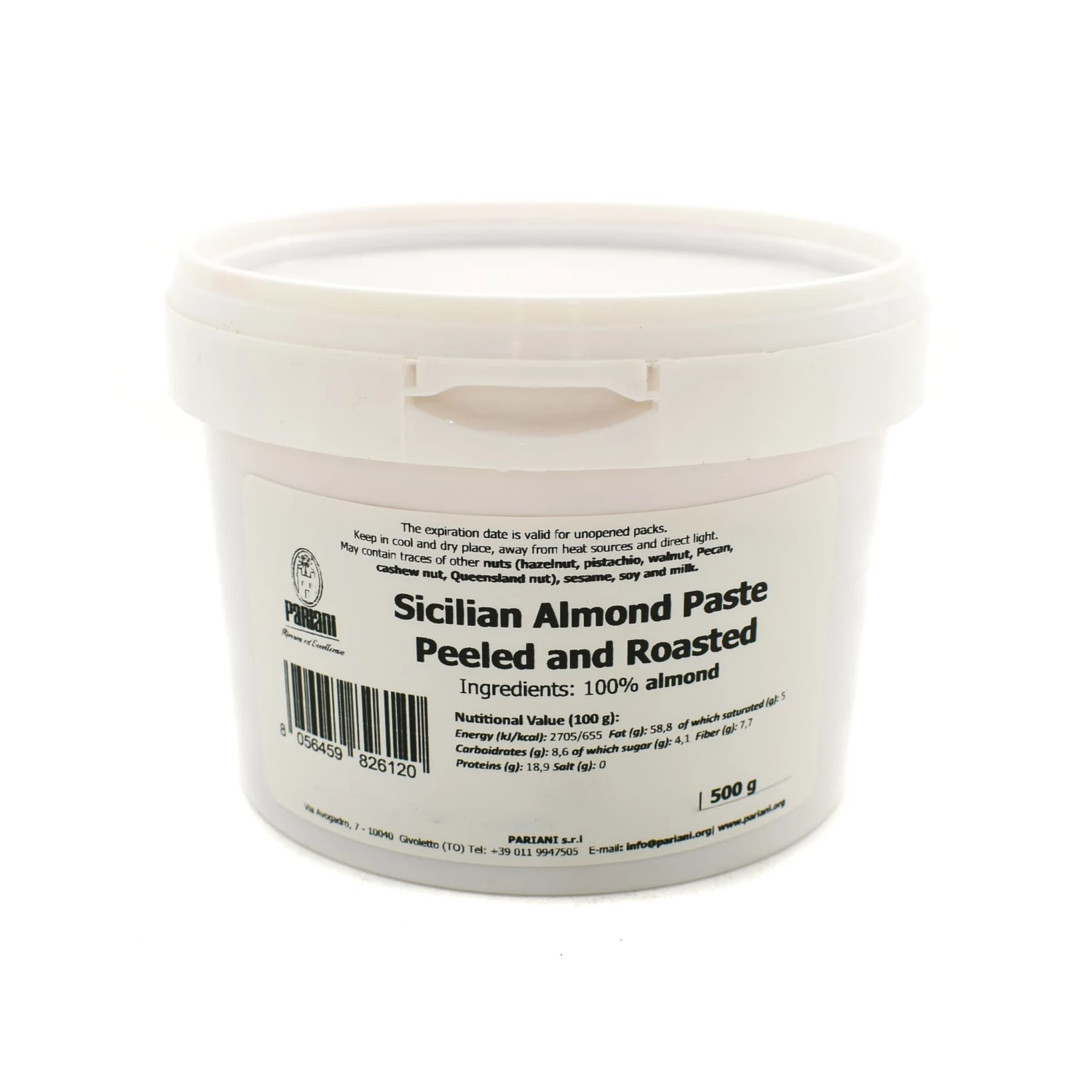 Pariani Sicilian Almond Paste Peeled And Roasted 500g Ingredients 3 Pariani Sicilian Almond Paste Peeled And Roasted 500g Ingredients