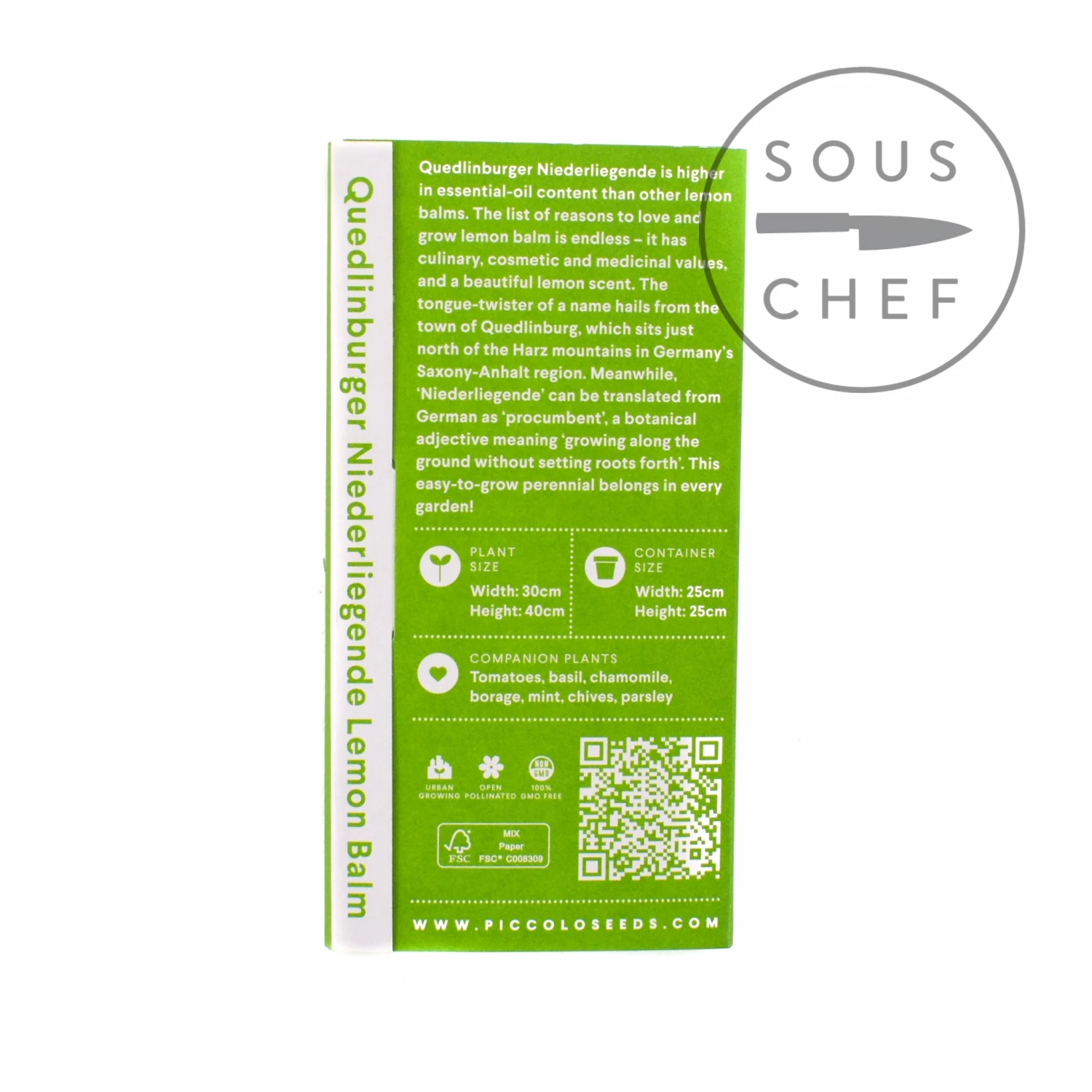 Piccolo Lemon Balm Seeds Ingredients 4 Piccolo Lemon Balm Seeds Ingredients