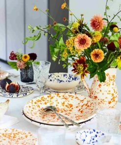 Puglia Handmade Tableware Puglia Orange Splatter Pitcher 8 Puglia Handmade Tableware Puglia Orange Splatter Pitcher