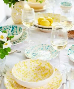 Puglia Handmade Tableware Puglia Yellow Splatter Bowl 19cm 9 Puglia Handmade Tableware Puglia Yellow Splatter Bowl 19cm