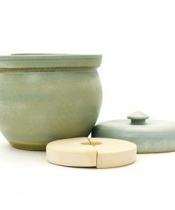 Sauerkraut Pots Handmade Stoneware Fermenting Crock In Blue 2 Litre Cookware