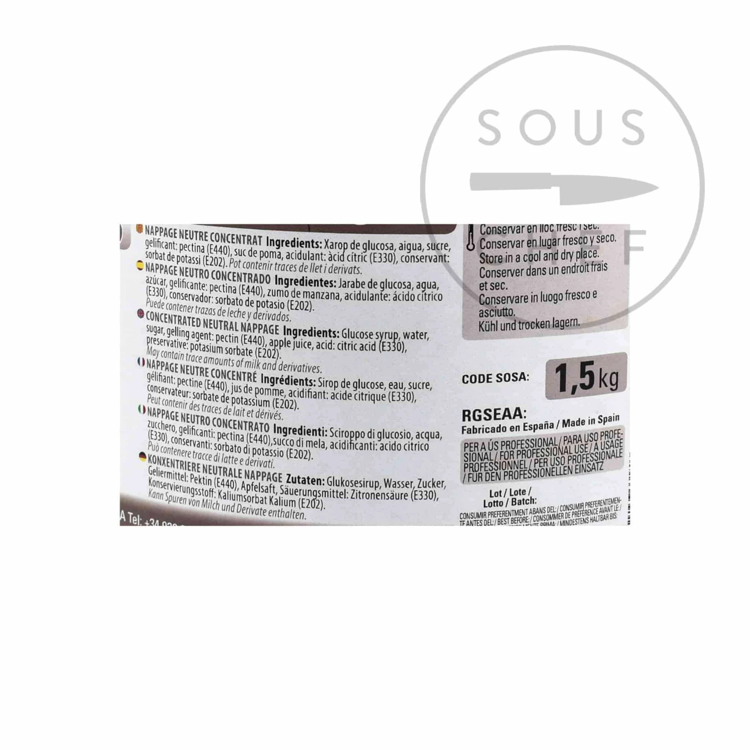 Sosa Concentrated Neutral Nappage 1.5kg 4 Sosa Concentrated Neutral Nappage 1.5kg
