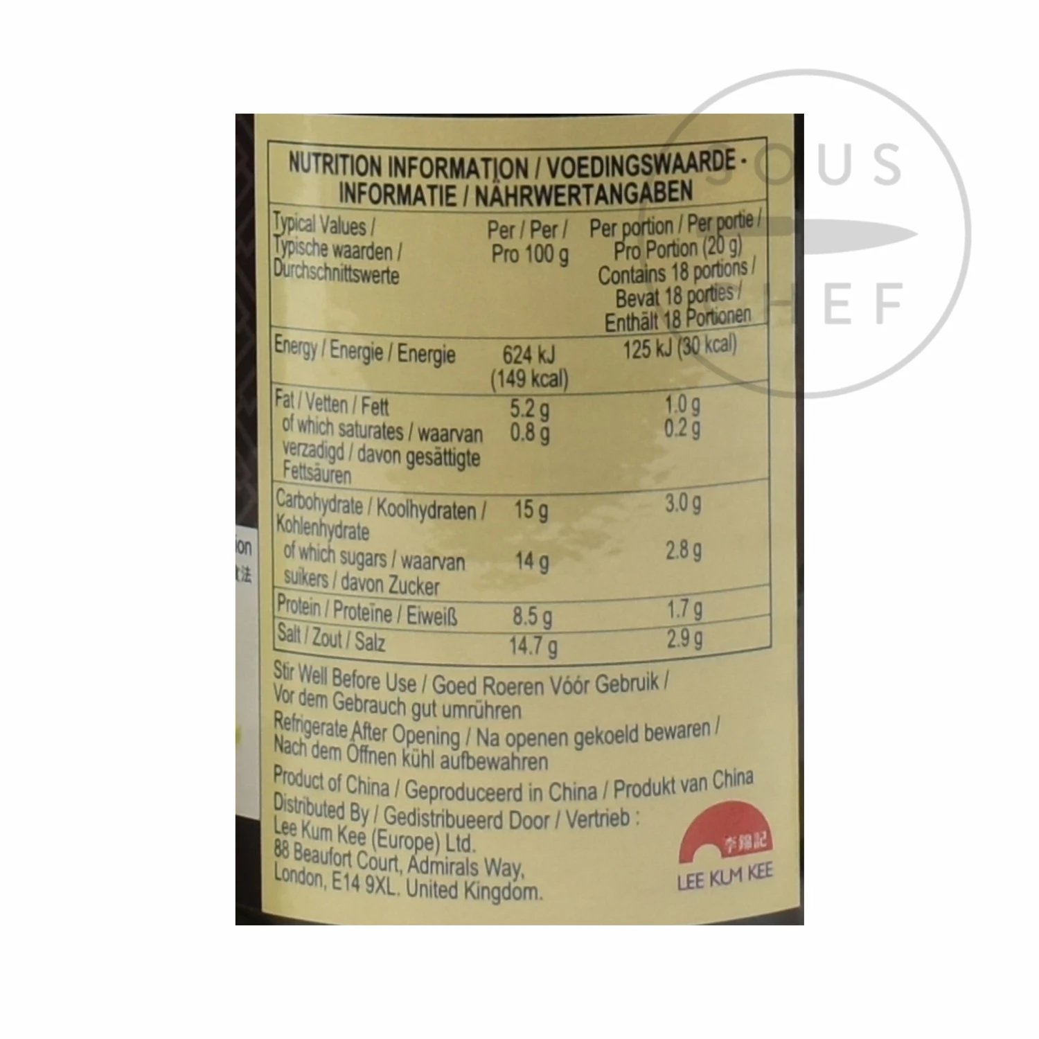 Lee Kum Kee Black Bean Sauce With Garlic 368g Ingredients 5 Lee Kum Kee Black Bean Sauce With Garlic 368g Ingredients