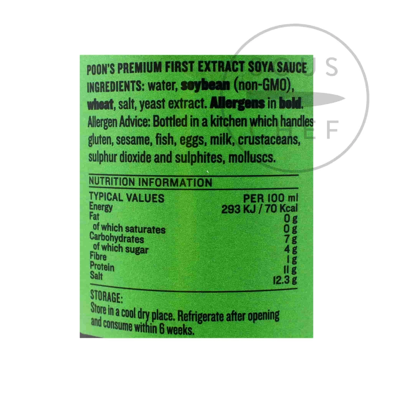 Ingredients Poon's Premium First Extract Soy Sauce 250ml 4 Ingredients Poon's Premium First Extract Soy Sauce 250ml