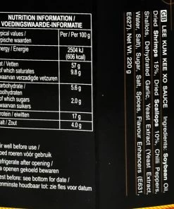 Lee Kum Kee XO Sauce 220g Ingredients 5 Lee Kum Kee XO Sauce 220g Ingredients