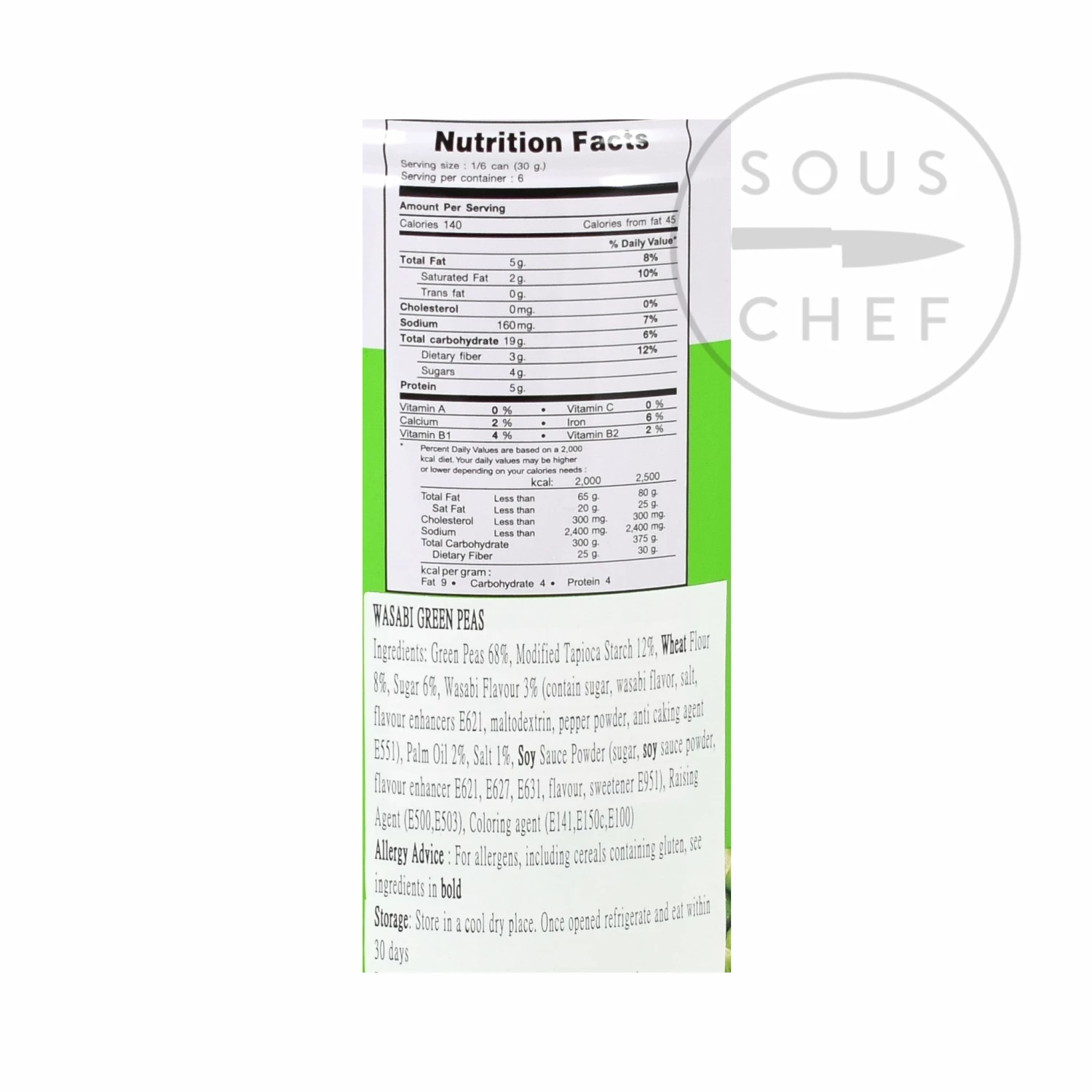 Koh Kae Ingredients Wasabi Green Peas 180g 4 Koh Kae Ingredients Wasabi Green Peas 180g