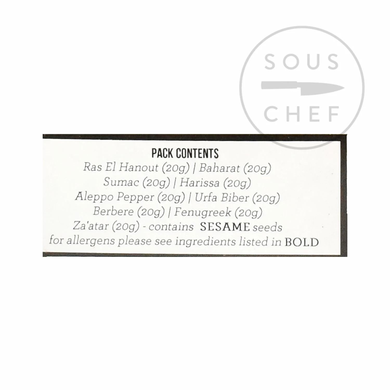 Spice Kitchen African & Middle Eastern Spice Tin Ingredients 6 Spice Kitchen African & Middle Eastern Spice Tin Ingredients