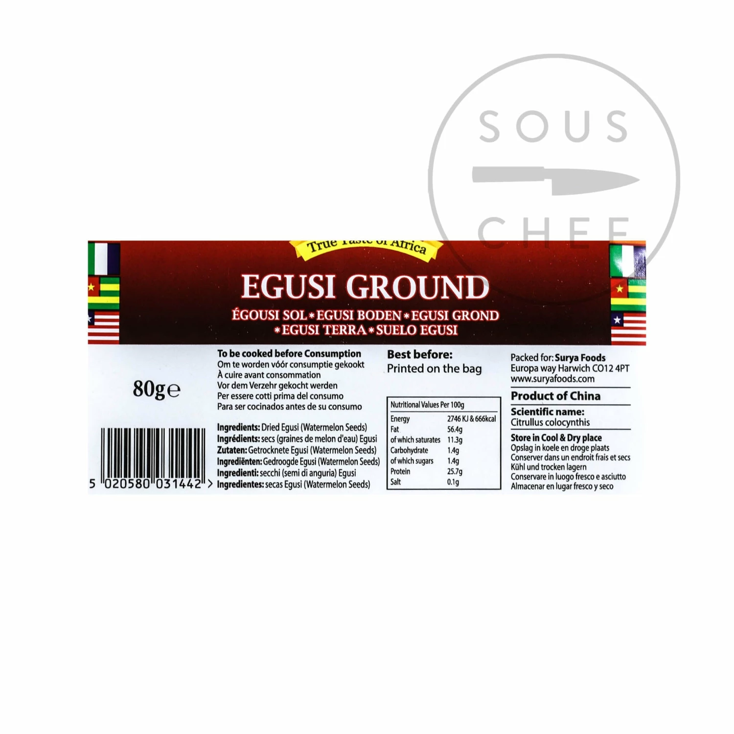 Ingredients Mother Africa Ground Egusi 80g 4 Ingredients Mother Africa Ground Egusi 80g