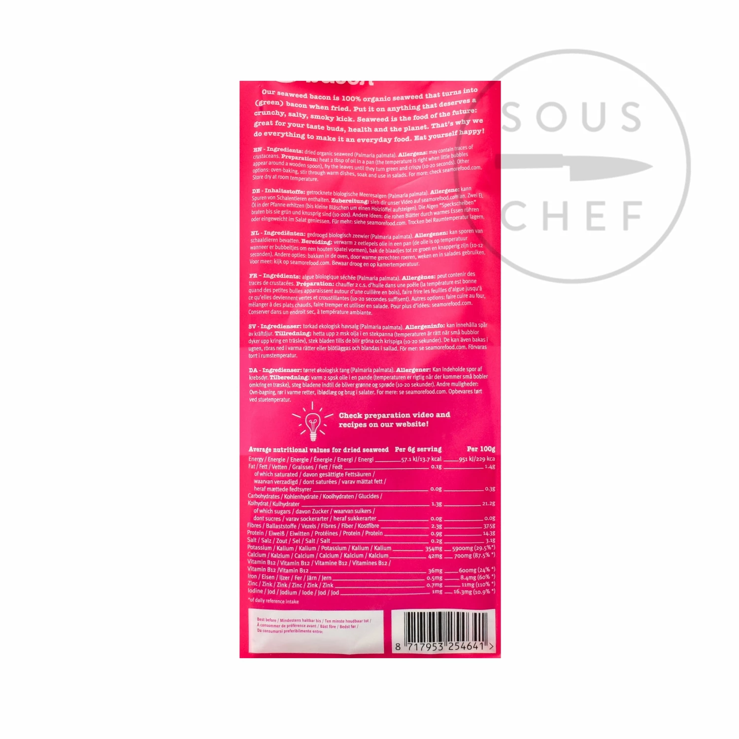 Seamore Ingredients Seaweed Bacon 30g 4 Seamore Ingredients Seaweed Bacon 30g