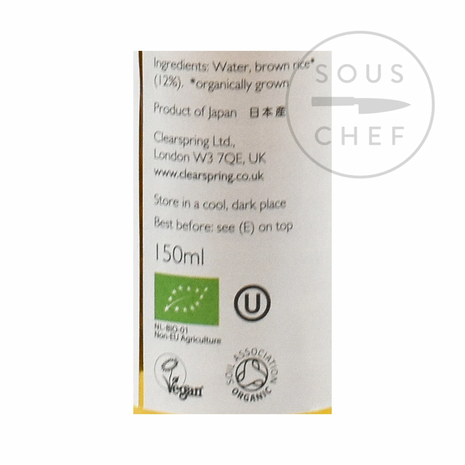 Ingredients Clearspring Organic Brown Rice Vinegar 150ml 4 Ingredients Clearspring Organic Brown Rice Vinegar 150ml