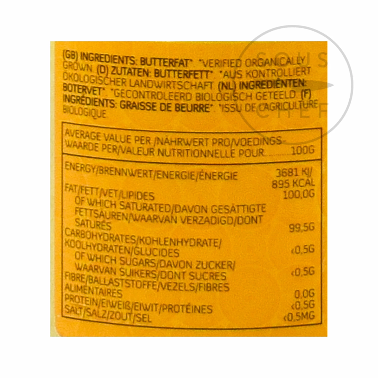 Ingredients Yakso Organic Ghee 300g 4 Ingredients Yakso Organic Ghee 300g