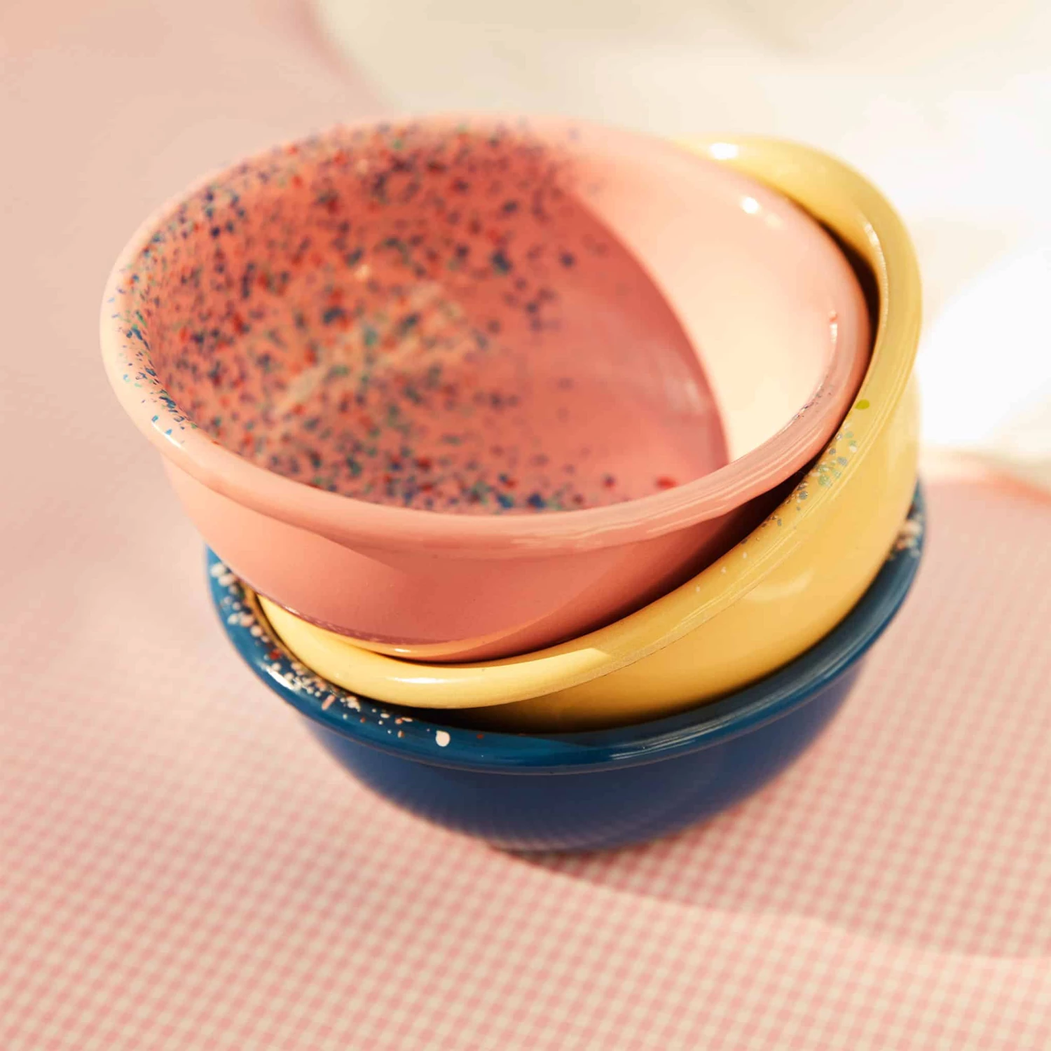 Kapka Enamel - Kapka Splatter Fest Enamel Bowl Pink 6 Kapka Enamel - Kapka Splatter Fest Enamel Bowl Pink