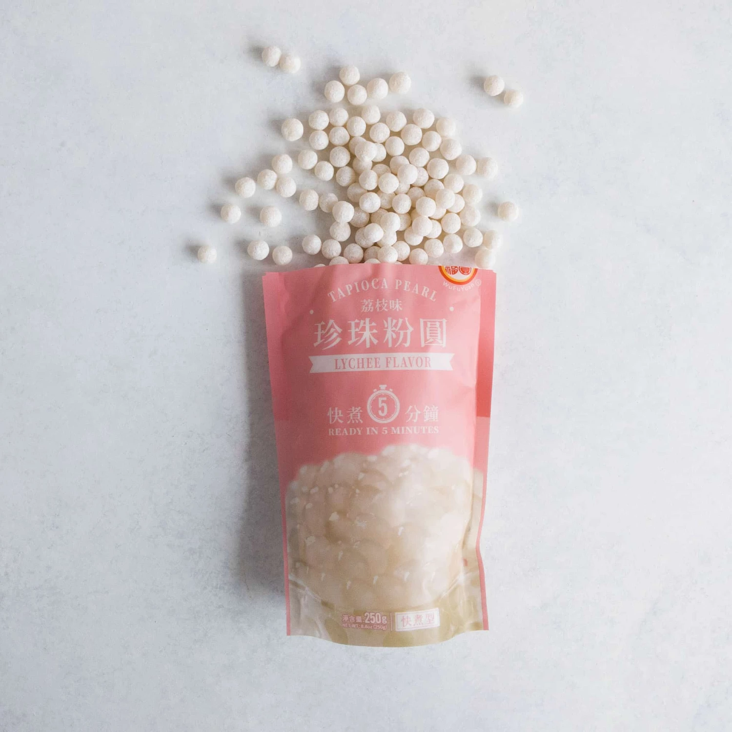 WFY Lychee Flavour Tapioca Pearls 250g 4 WFY Lychee Flavour Tapioca Pearls 250g