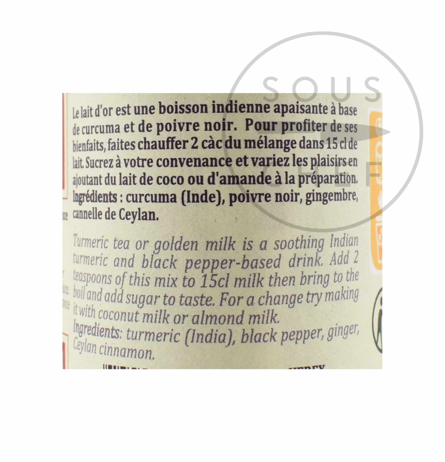 Ingredients Terre Exotique Golden Milk Spice Blend 60g 5 Ingredients Terre Exotique Golden Milk Spice Blend 60g