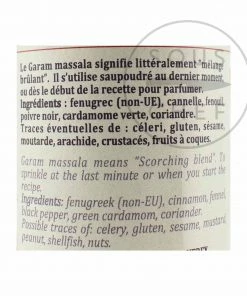 Ingredients Terre Exotique Garam Masala 60g 9 Ingredients Terre Exotique Garam Masala 60g