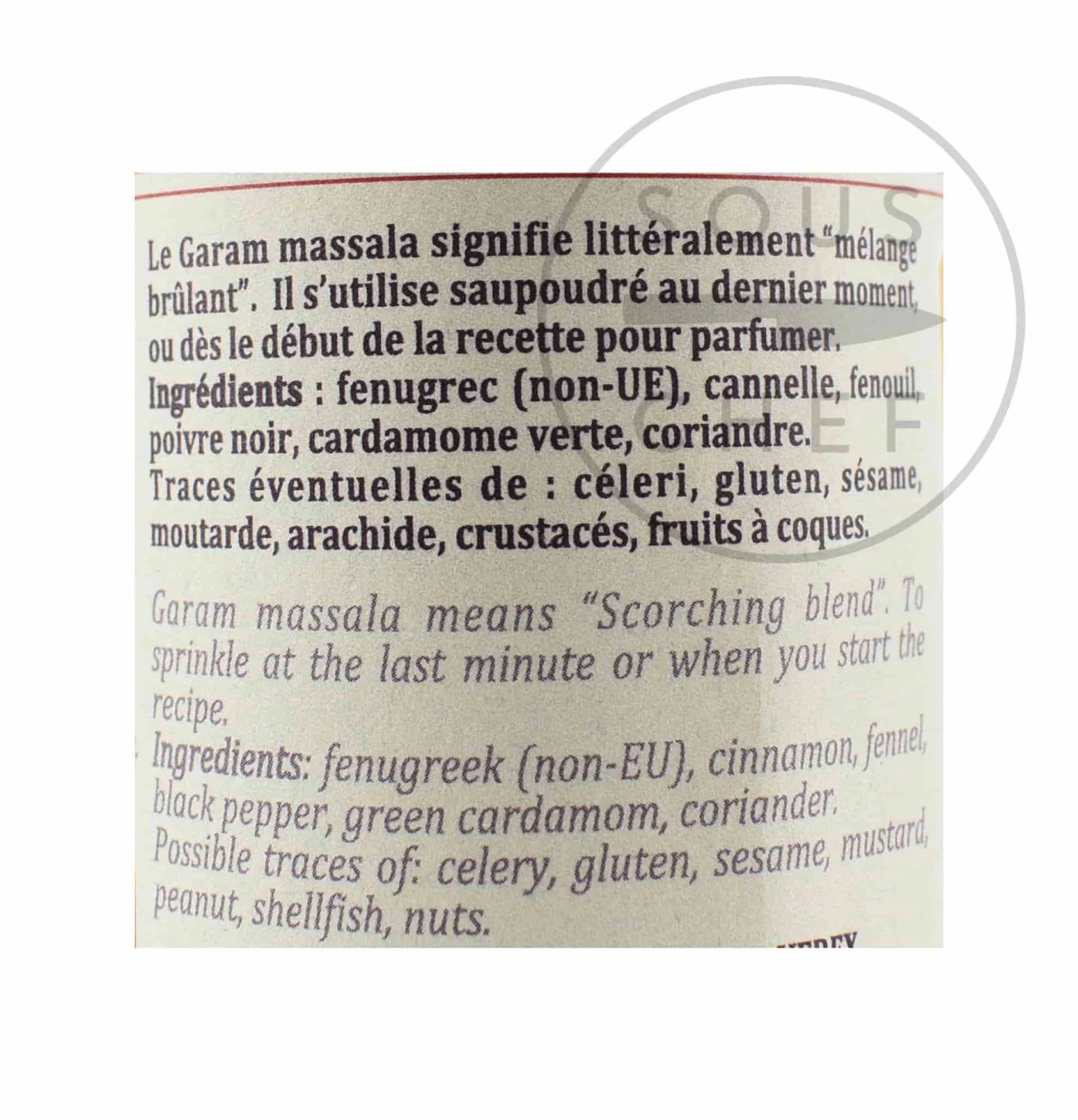 Ingredients Terre Exotique Garam Masala 60g 6 Ingredients Terre Exotique Garam Masala 60g