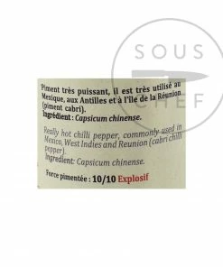 Terre Exotique Habanero Chilli Pepper 12g Ingredients 13 Terre Exotique Habanero Chilli Pepper 12g Ingredients