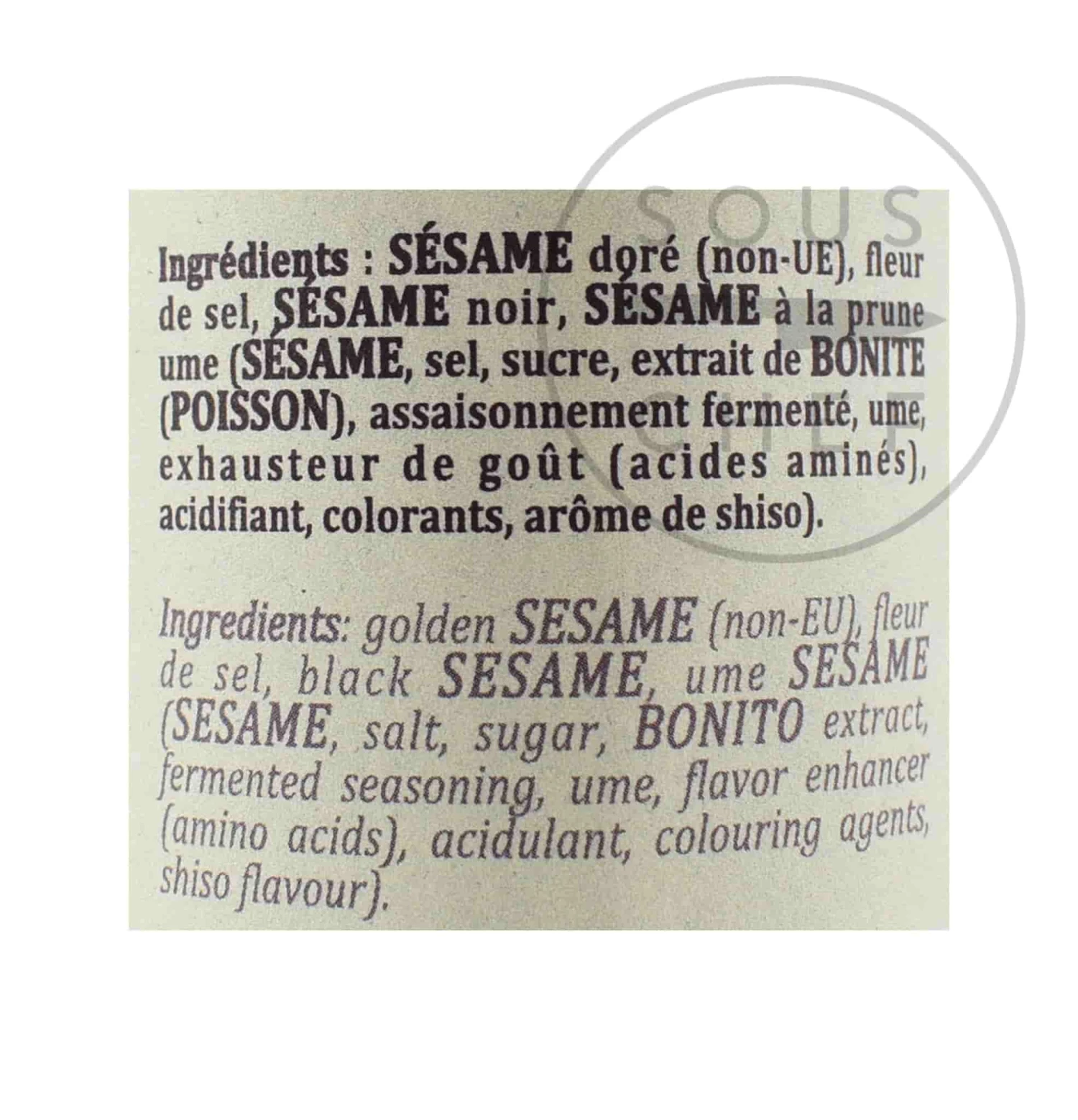Terre Exotique Gomasio 60g Ingredients 4 Terre Exotique Gomasio 60g Ingredients