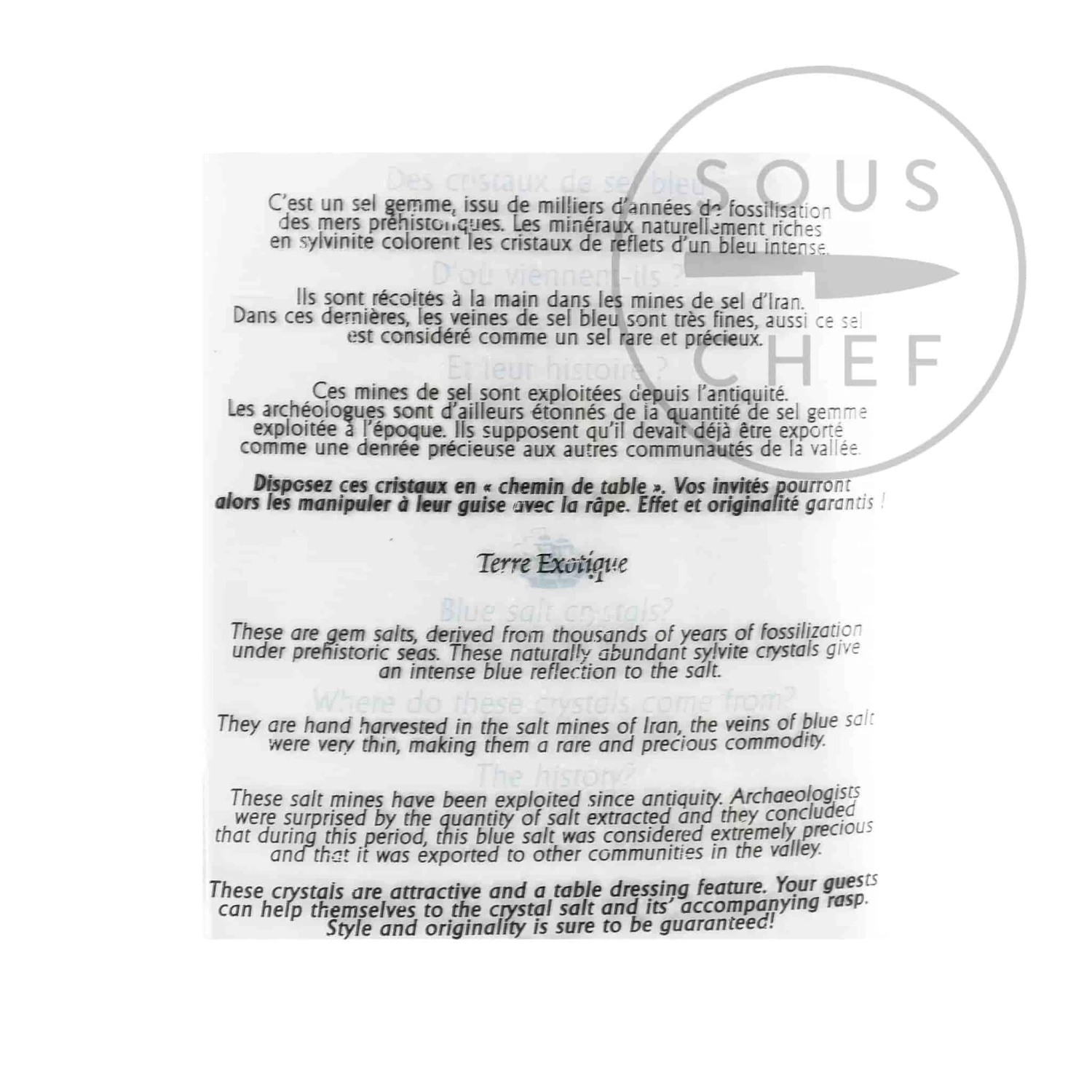 Terre Exotique Blue Salt From Persia With Grater 400g Ingredients 4 Terre Exotique Blue Salt From Persia With Grater 400g Ingredients