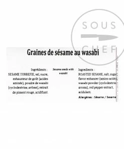 Ingredients Terre Exotique Sesame Seeds With Wasabi 500g