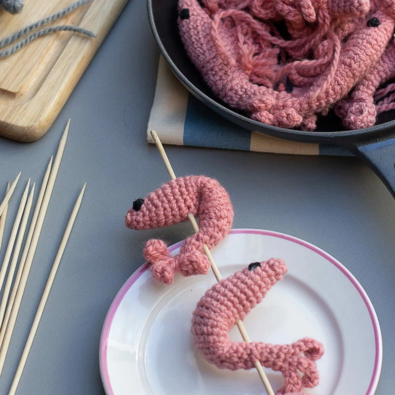 Toft Prawns In A Tin Gourmet Crochet Kit 4 Toft Prawns In A Tin Gourmet Crochet Kit