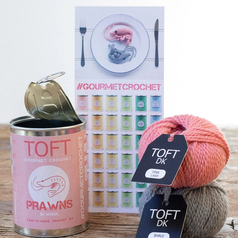 Toft Prawns In A Tin Gourmet Crochet Kit 5 Toft Prawns In A Tin Gourmet Crochet Kit