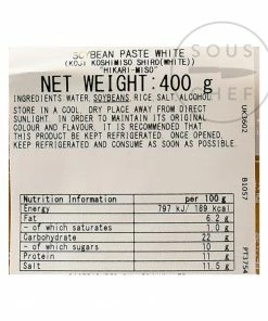Hikari White Miso 400g Ingredients 7 Hikari White Miso 400g Ingredients