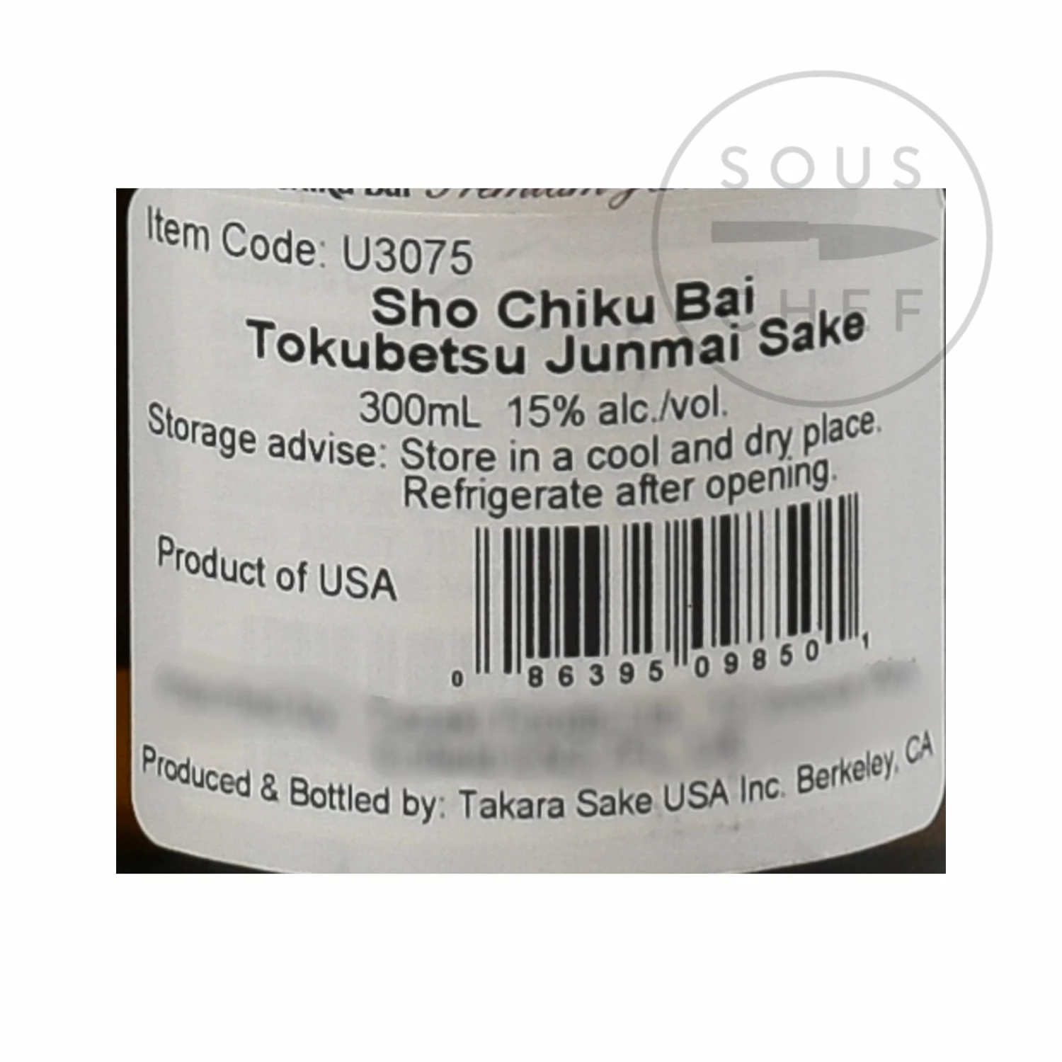 Takara Sake Ingredients Shochikubai Premium Classic Sake 300ml 4 Takara Sake Ingredients Shochikubai Premium Classic Sake 300ml