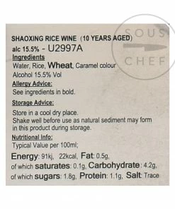 Pagoda Shaoxing Rice Wine - 10 Year Aged 500ml Ingredients