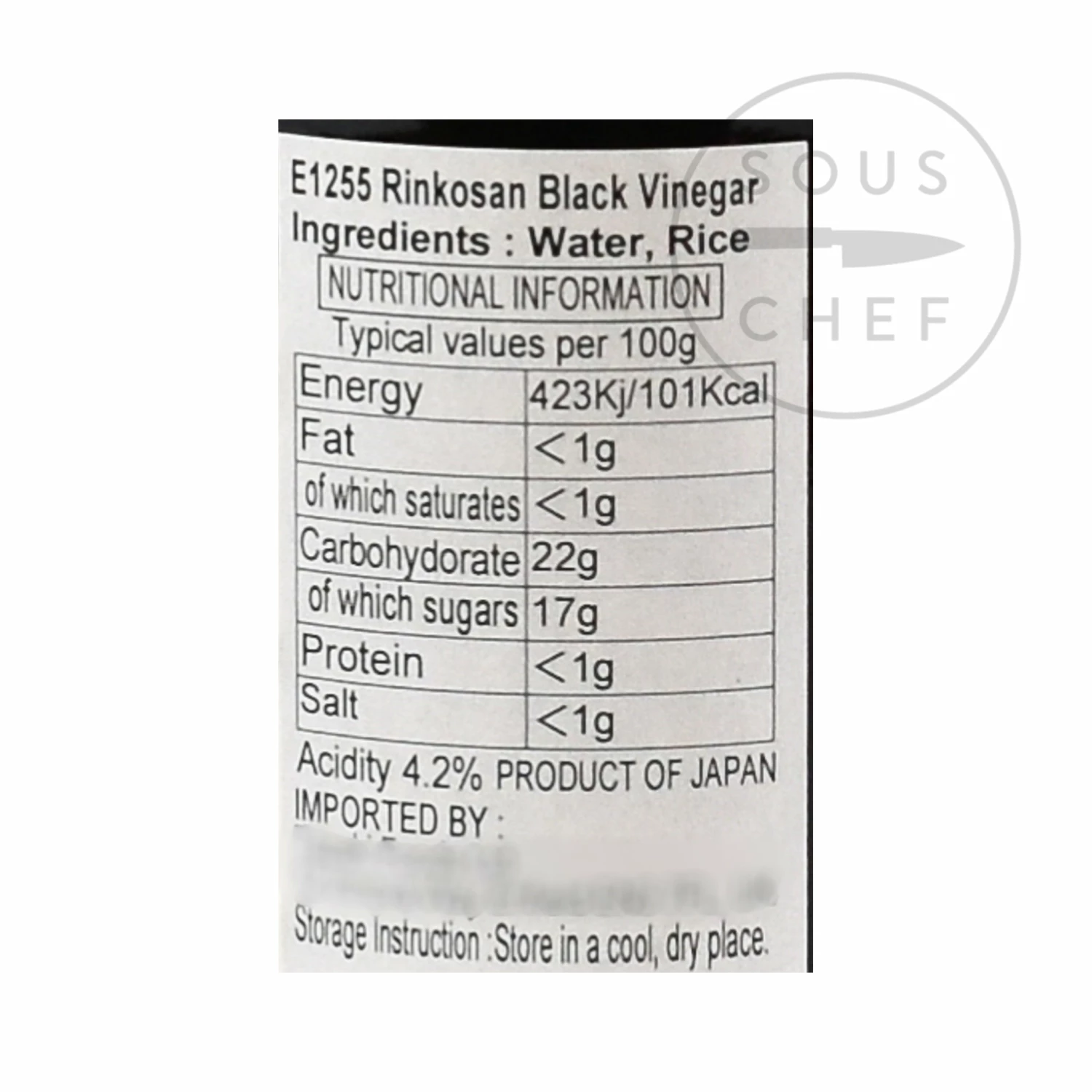 Rinkosan Black Vinegar 360ml Ingredients 5 Rinkosan Black Vinegar 360ml Ingredients