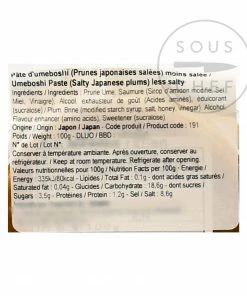 Japanese Ingredients Umeboshi Paste 100g Ingredients