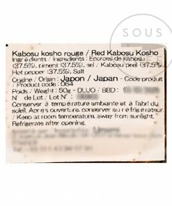 Kabosu Honke Red Kabosu Citrus Kosho 50g Ingredients