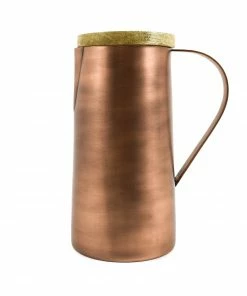 Urban Nature Culture Copper & Mango Wood Water Jug 1250ml Tableware