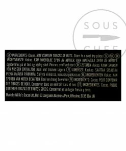 Willie's Cacao Venezuelan Black Rio Caribe 100% Cooking Chocolate Ingredients