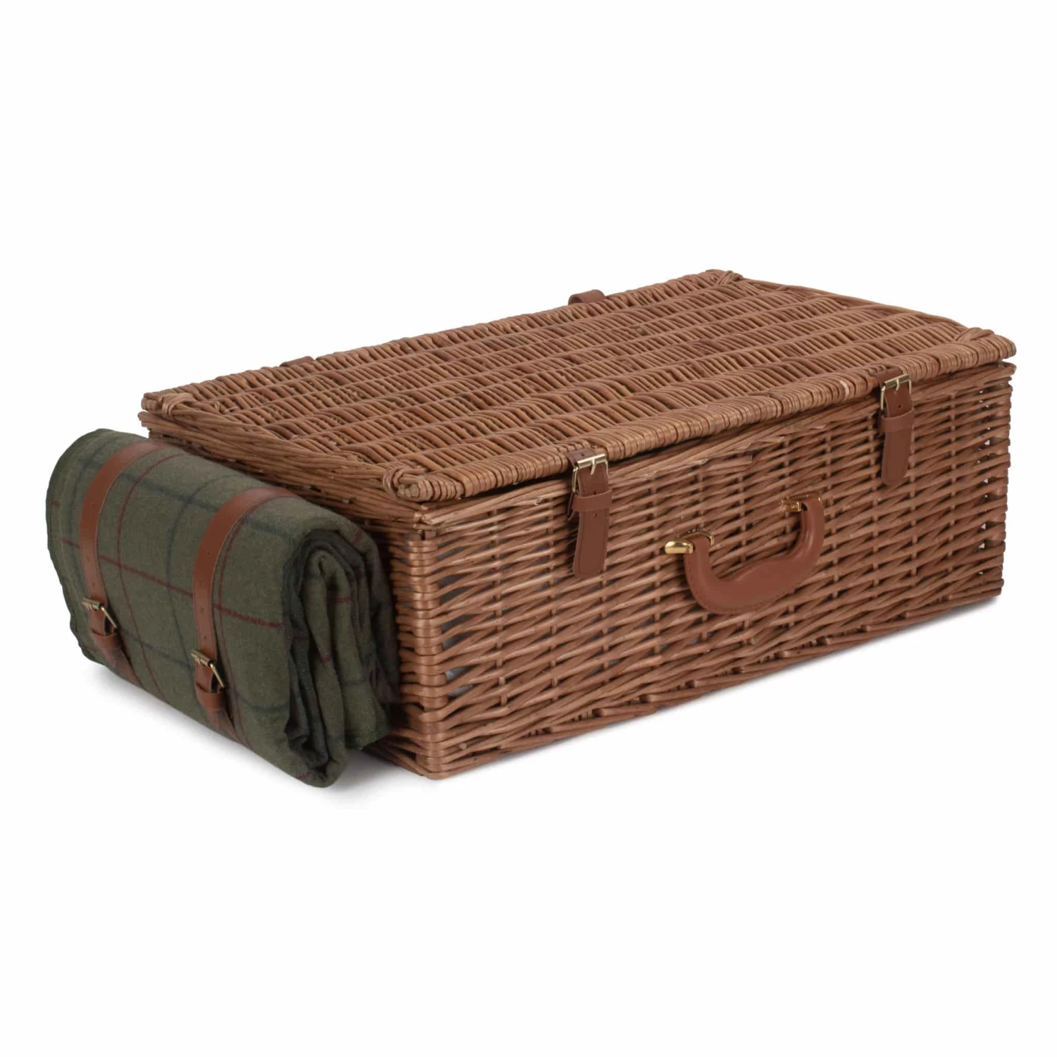 Willow Direct Tweed Picnic Hamper For 4 Green 5 Willow Direct Tweed Picnic Hamper For 4 Green