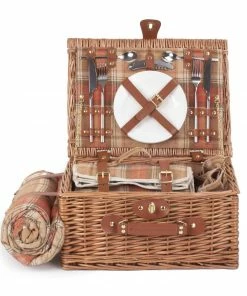 Willow Direct Tartan Picnic Hamper For 2 Autumn Red 9 Willow Direct Tartan Picnic Hamper For 2 Autumn Red