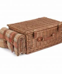 Willow Direct Tartan Picnic Hamper For 4 Autumn Red